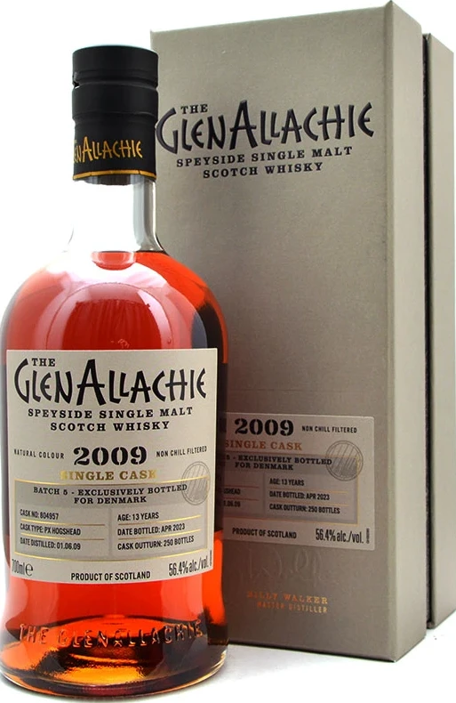 Glenallachie 2009 PX Hoghshead Batch 5 Exclusively Bottled for Denmark 56.4% 700ml