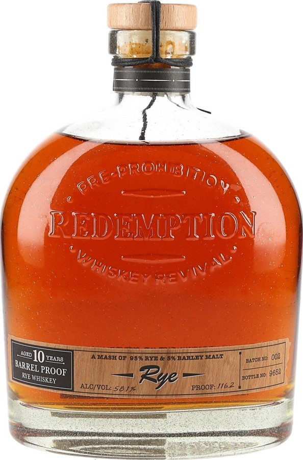 Redemption 10yo BBS Straight Rye Whisky 58.1% 750ml