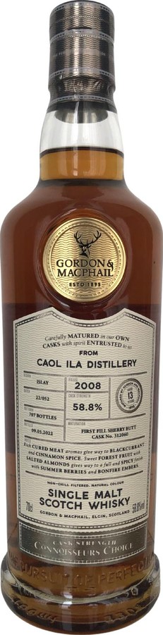 Caol Ila 2008 GM Connoisseurs Choice 1st Fill Sherry Butt 58.8% 700ml