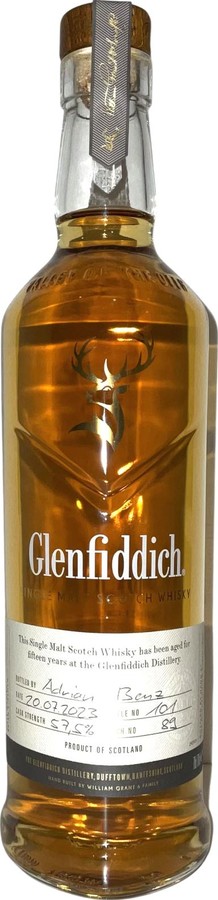 Glenfiddich 15yo Cask Strength Handbottled at Visitor Center Sherry Bourbon New Oak Solera Vat 57.5% 700ml