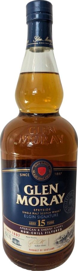Glen Moray 15yo Elgin Signature American Oak & ex-Sherry 48% 1000ml