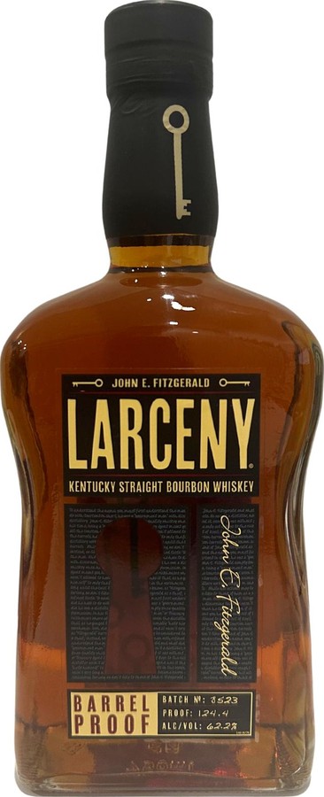 John E. Fitzgerald Larceny Barrel Proof Kentucky Straight Bourbon Whisky New Charred Oak Barrel 62.2% 750ml