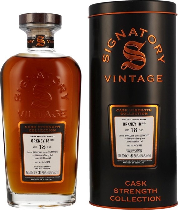 Orkney 2005 SV Cask Strength Collection 1st Fill Oloroso Sherry Butt 54.6% 700ml