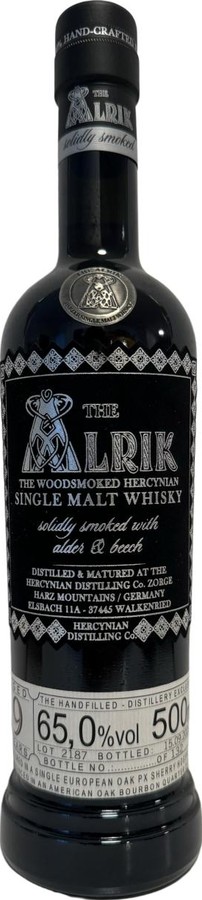 The Alrik 9yo The Handfilled Distillery Exclusive PX Sherry Hogshead Finish in Bourbon QC 65% 500ml