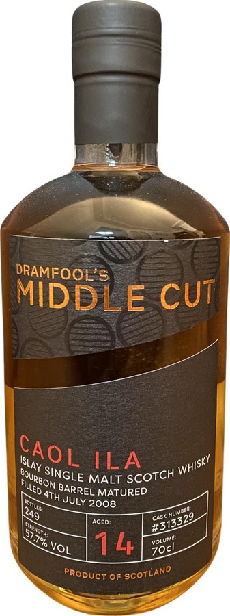 Caol Ila 2008 Df Dramfool's middle cut Bourbon Barrel 57.7% 700ml