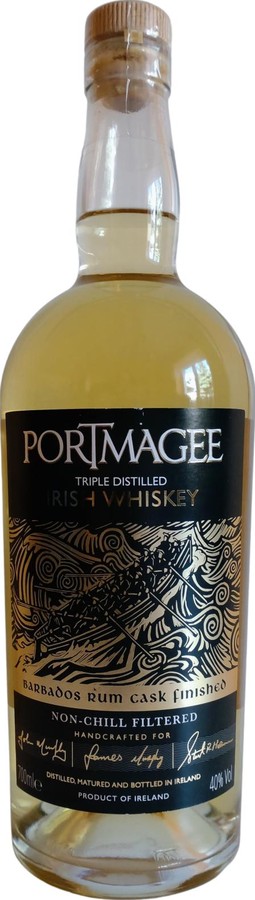 Portmagee Irish Whisky Triple Distilled Barbados rum cask finished 40% 750ml