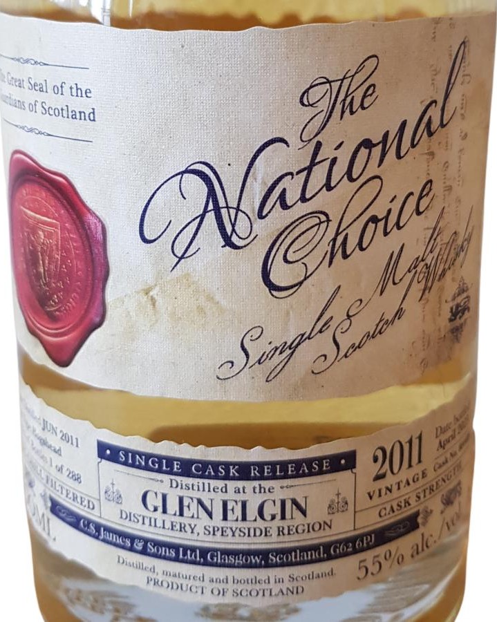 Glen Elgin 2011 CSJS The National Choice Single Malt Scotch Whisky Hogshead Whisky Manufaktur Potsdam 55% 700ml