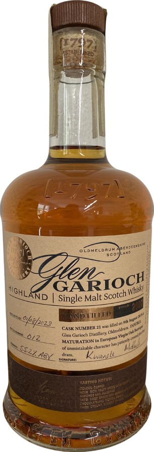 Glen Garioch 2007 Hand filled at the distillery Double maturation in European Virgin Oak 55.2% 700ml