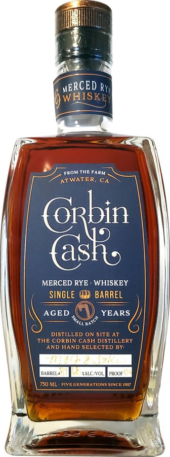 Corbin Cash Merced Rye Whisky Single Barrel Mash & Journey & t8ke 68% 750ml