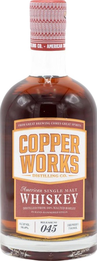 Copperworks American Single Malt Whisky Release No. 045 94% New Charred American Oak 6% Manzanilla 50% 750ml
