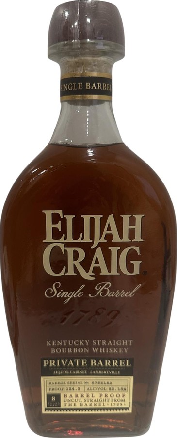 Elijah Craig Single Barrel Private Barrel Liquor Cabinet Lambertville 62.15% 750ml