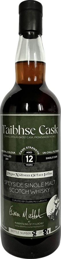 Speyside Single Malt Scotch Whisky 2011 EMcI Taibhse Cask Ex Bourbon HHD & PX Octave Finish 55.1% 700ml
