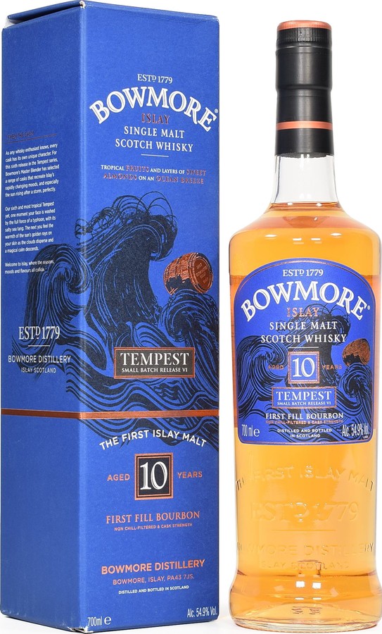 Bowmore Tempest Small Batch Release #6 10yo 1st Fill Bourbon Casks 54.9% 700ml
