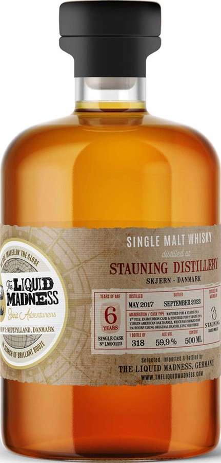Stauning 2017 TLM Spirit Adventures 1st Fill Ex-Bourbon & American Oak Barrel The Liquid Madness 59.9% 500ml