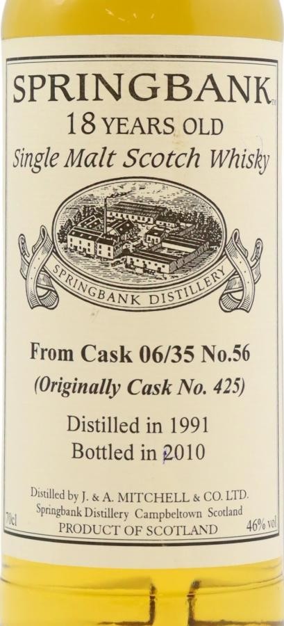 Springbank 1991 Private Bottling 46% 700ml