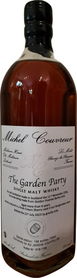 Michel Couvreur 2016 MCo The Garden Party SE Sherry Cream Au jardin vouvrillon 46% 700ml