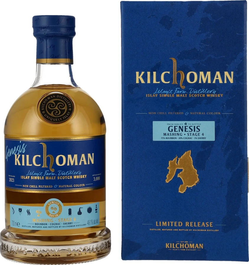 Kilchoman Genesis Mashing Stage 4 Bourbon Cognac & 5% Sherry 75% 700ml