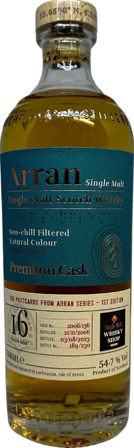 Arran 2006 Premium Cask 1st fill ex-bourbon barrel Single Malt Whisky Shop Zammel Belgium 54.7% 700ml