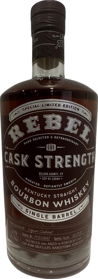 Rebel 2017 Cask Strength Single Barrel Liquor Cabinet 60% 750ml