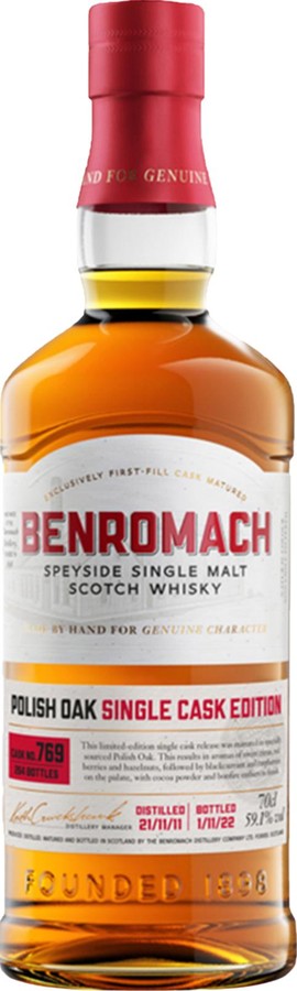Benromach 2011 Single Cask Edition Polish Oak 59.1% 700ml