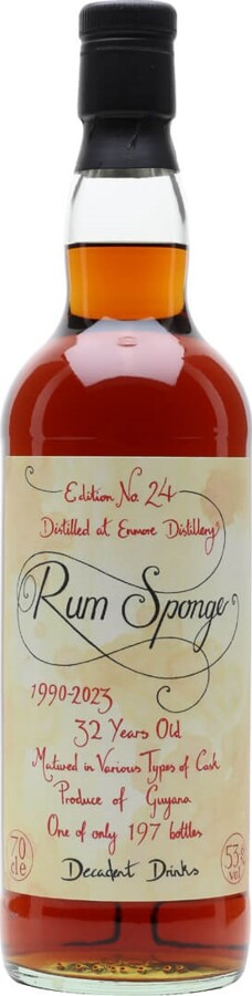 Decadent Drinks 1990 Enmore Guyana Rum Sponge Edition #24 32yo 53.6% 700ml