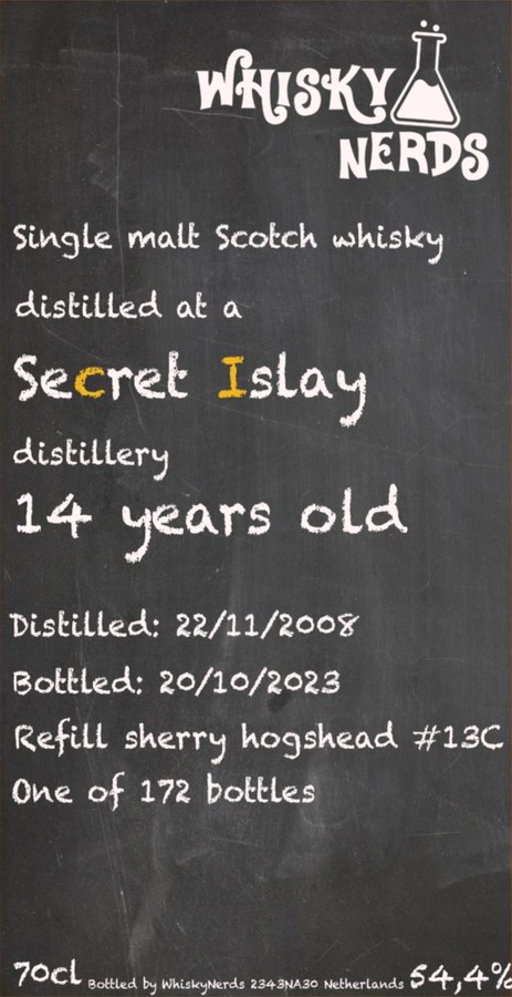 Secret Islay 2008 WN Refill Sherry Hogshead 54.4% 700ml