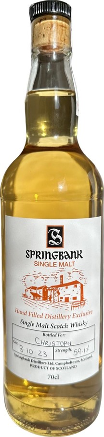 Springbank Hand Filled Distillery Exclusive 59.1% 700ml