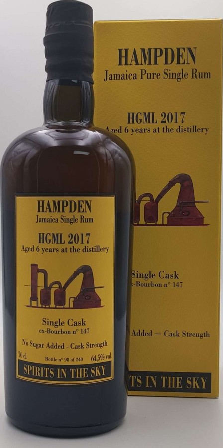 Habitation Velier 2017 Hampden HGML Jamaica ex-Bourbon Cask #147 Spirits in the Sky 6yo 64.5% 700ml