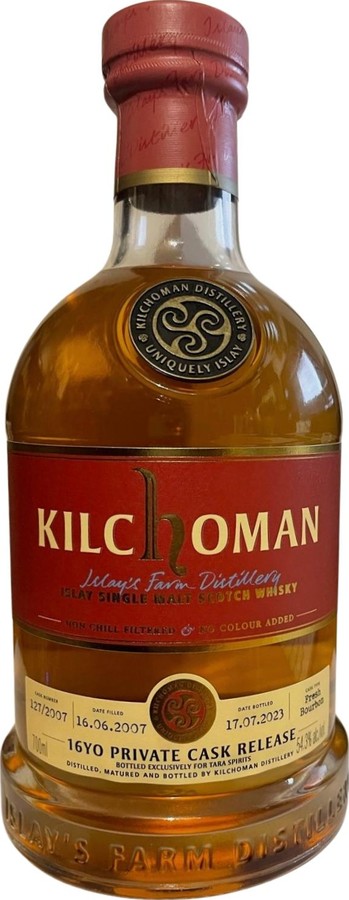 Kilchoman 2007 Private Cask Release Fresh Bourbon Tara Spirits 54.3% 700ml