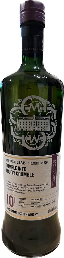 Glen Moray 2012 SMWS 35.345 Tumble into fruity crumble 1st Fill Ex-Bourbon Barrel 60.1% 700ml