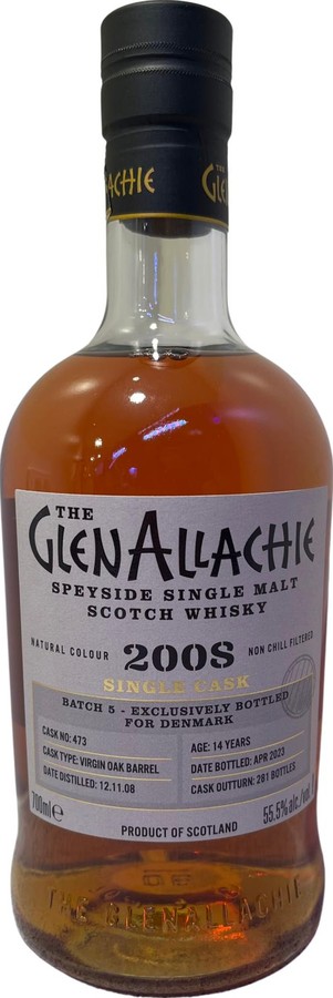 Glenallachie 2008 Virgin Oak Barrel Batch 5 Exclusively Bottled for Denmark 55.5% 700ml