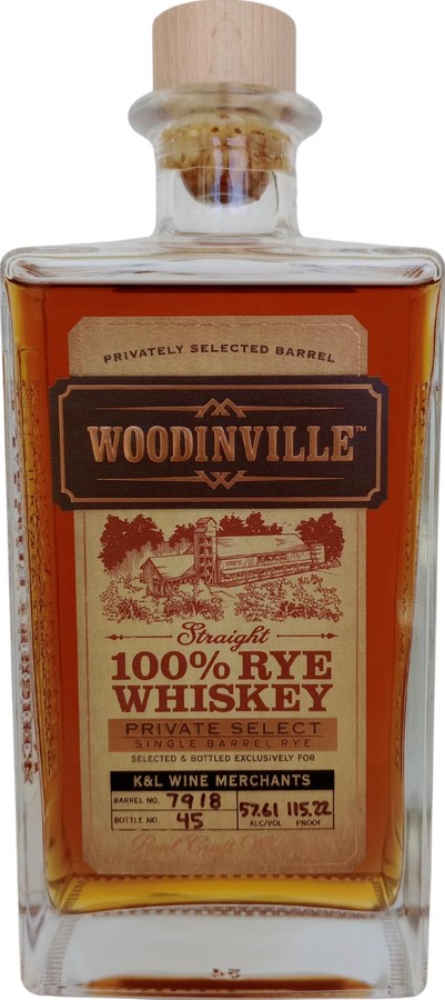 Woodinville Straight 100% Rye Whisky Private Select Singel Barrel Rye K&L Wine Merchants 57.61% 750ml