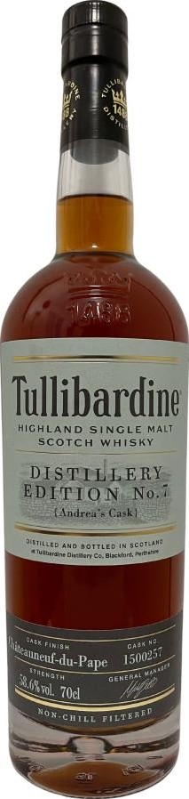Tullibardine Distillery Edition No.7 Andrea's Cask Finished in A Chateauneuf-du-Pape 58.6% 700ml