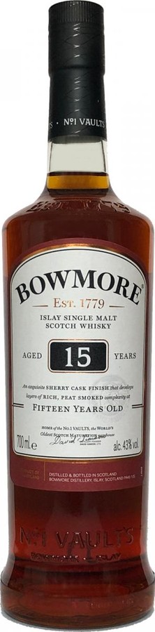 Bowmore 15yo Bourbon Barrel + Oloroso Sherry Finish 43% 700ml