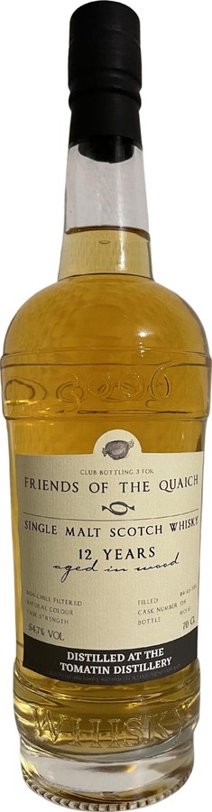 Tomatin 2011 3W Friends of the Quaich Refill Bourbon Whiskyclub Friends of the Quaich 54.7% 700ml