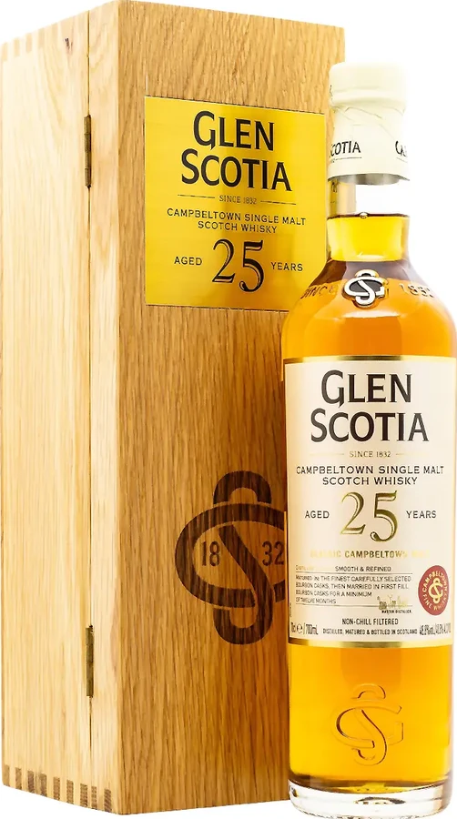 Glen Scotia 25yo Bourbon,1st Fill Bourbon 48.8% 700ml