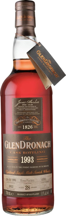 Glendronach 1993 Cask Bottling Oloroso Puncheon Canada 51.9% 700ml