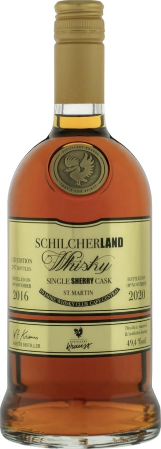 Distillery Krauss 2016 Single Sherry Cask 3.5yo Oak 6-months Sherry Whisky Club Cafe Central St. Martin 49.4% 700ml