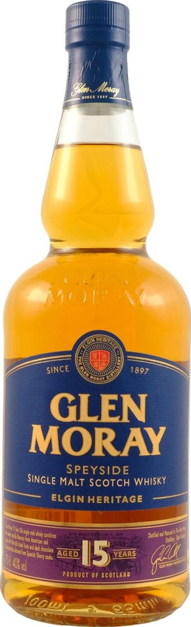 Glen Moray 15yo Elgin Heritage Ex-Bourbon American Oak & Oloroso Sherry 40% 700ml