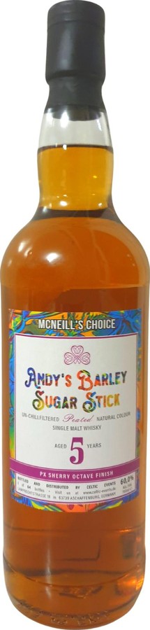 Islay Single Malt Whisky 5yo MNC Andy's Barley Sugar Stick PX Sherry Octave Finish 60% 700ml