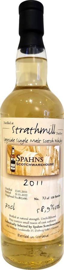 Strathmill 2011 SpSw Hogshead 58.9% 700ml