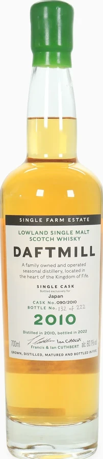 Daftmill 2010 1st fill bourbon barrel Japan by Shinanoya 60.1% 700ml