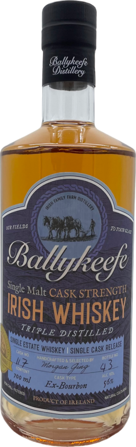 Ballykeefe Distillery Triple Distilled Single Malt Cask Strength Ex-Bourbon 56% 700ml