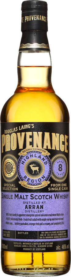 Arran 2013 DL Provenance Ex-Bourbon 46% 700ml