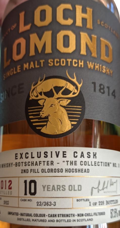 Loch Lomond 2012 Exclusive Cask 2nd fill oloroso hogshead Der Whisky-Botschafter 57.5% 700ml