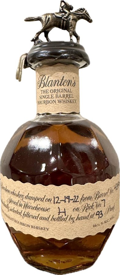 Blanton's The Original Single Barrel Bourbon Whisky #4 Charred American White Oak Barrel 46.5% 375ml
