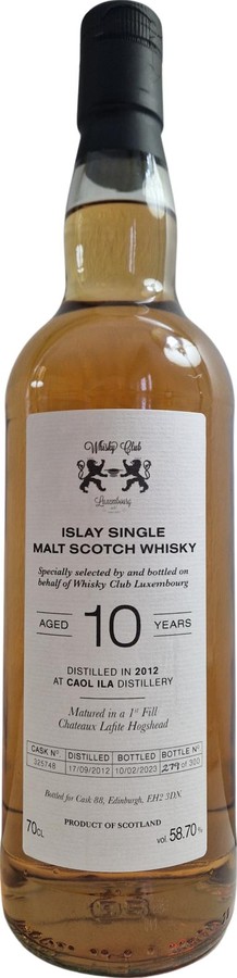 Caol Ila 2012 Ca88 1st Fill Chateau Lafite Hogshead Whisky Club Luxembourg 58.7% 700ml