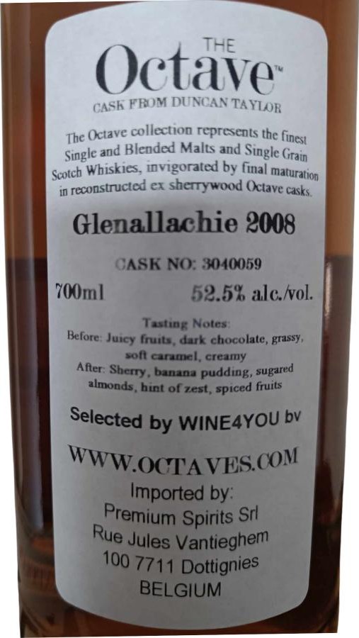 Glenallachie 2008 DT The Octave Octave Wine4You 52.5% 700ml