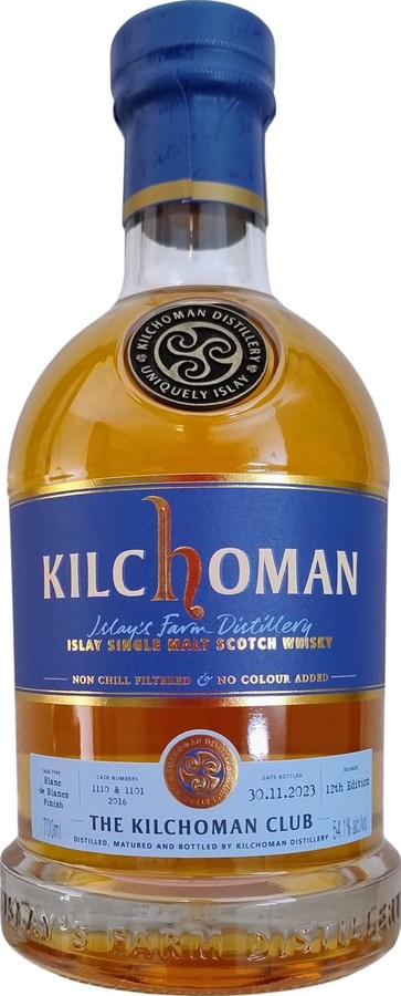 Kilchoman 2016 The Kilchoman Club 12th Edition Ex-Bourbon Blanc de Blancs Finish 54.1% 700ml