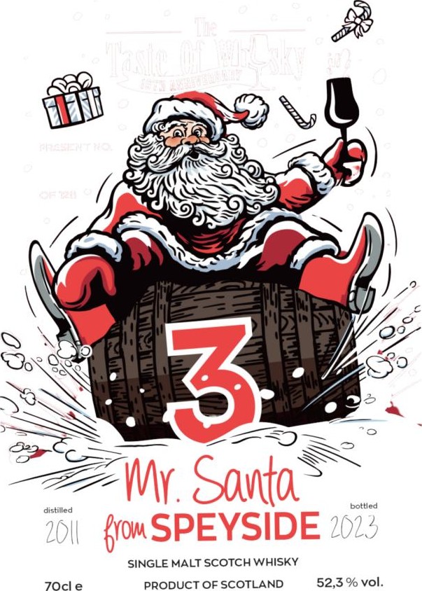 Miltonduff 2011 TTOW Mr. Santa from Speyside 1st Fill Bourbon Barrel + 1st Fill Oloroso 52.3% 700ml